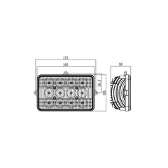 4x6 inch 60W Agricultural Flush Mount LED Headlight EMC CISPR 25 CLASS 4