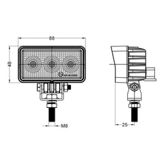 Off Road Truck Lighting|3.5''12W|PC Lens|Wide Flood|12V 24V DC