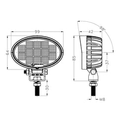 Tractor LED Lights|4''13W|PC Lens|Wide Flood|12V 24V DC
