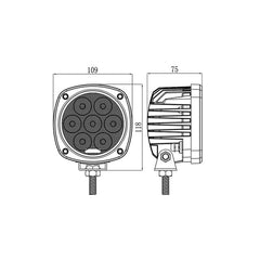 4.3" 35W Agricultural Forestry Industrial LED Work Light EMC CISPR25 CLASS 4