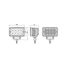 5.5inch 40W Agricultural LED Work Light E-Mark Approved