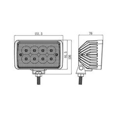 6'' 40W Agricultural Tractor LED Work Light EMC CISPR 25 CLASS 4