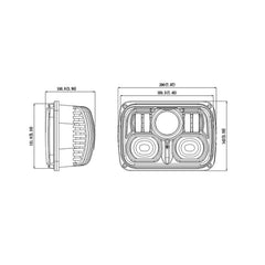 5x7 88W Flush Mount High Low Beam LED Head Light