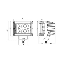 4 inch 60W Offroad Side Shooter LED Cube Light EMC CISPR 25 CLASS 4