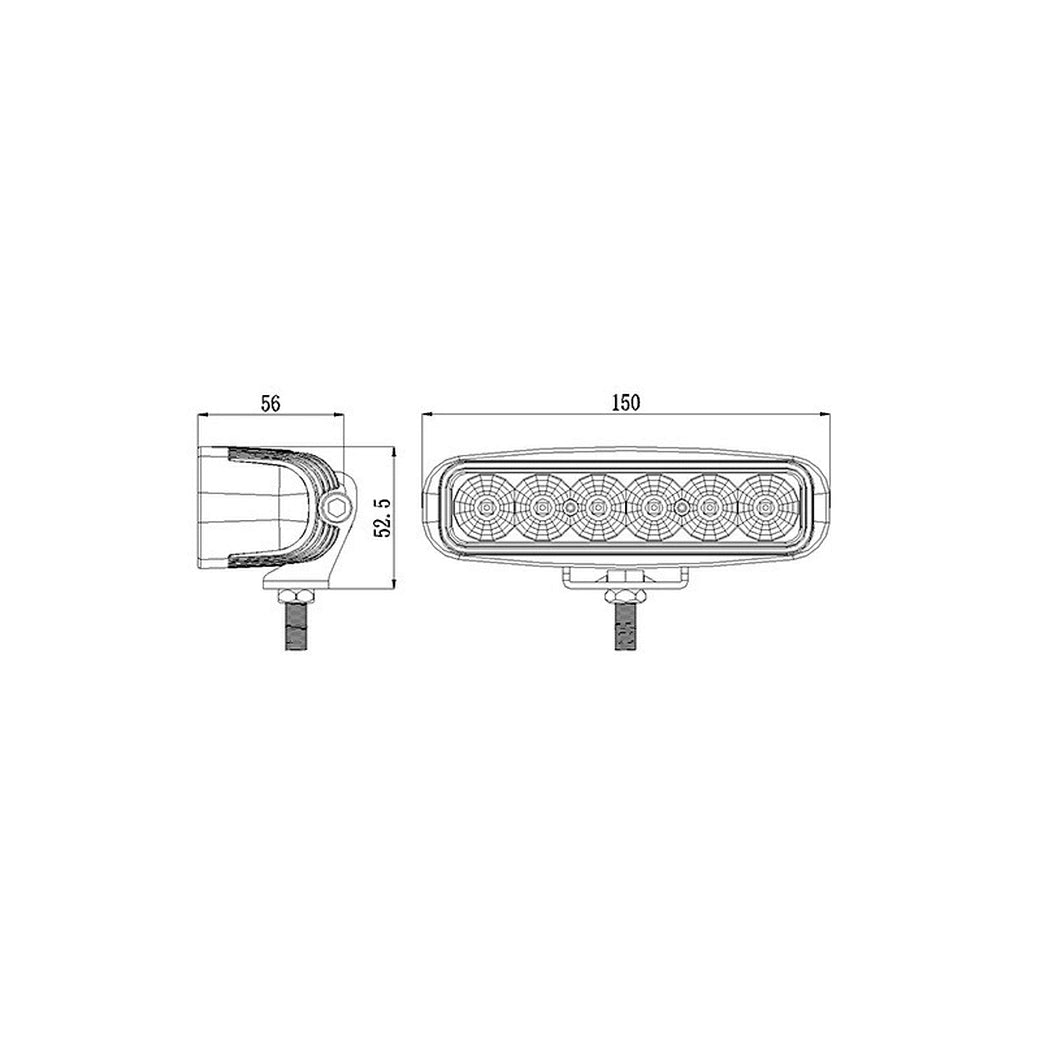 6 inch 18w Reversing LED Work Light E-Mark R23