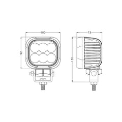 4 inch 60W Swivel Mounting High Power LED Work Light EMC CISPR 25 CLASS 4
