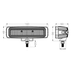 6 inch 48w Reversing LED Work Light E-Mark R10