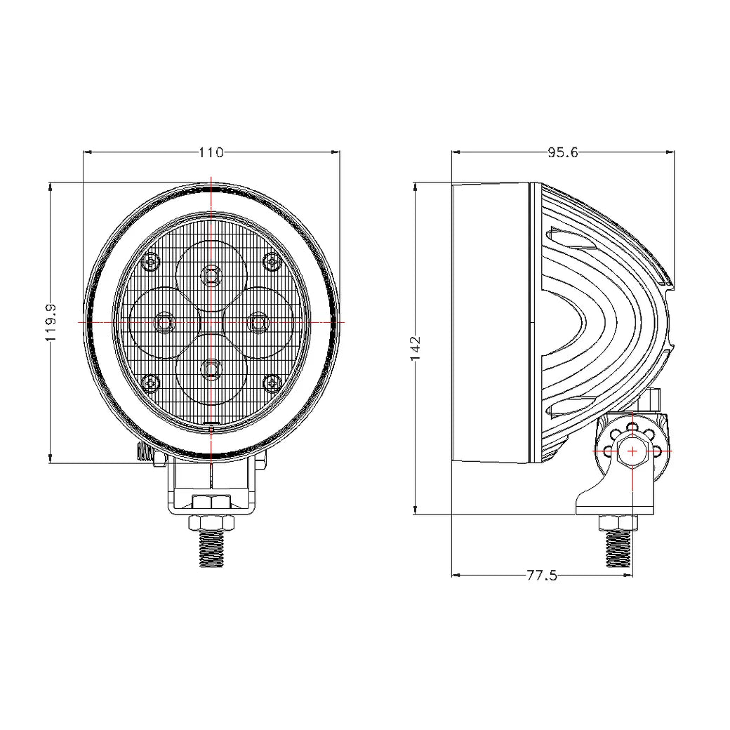 Oval LED Tractor Work Light to Fit John Deere|12 Volt|Aftermarket