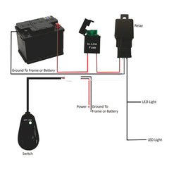 LED Light Wiring Harness Wire Cable Relay 3 Meter - two light
