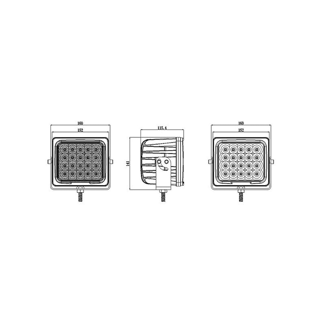 6inch 100W Heavy Duty LED Work Light E-Mark Approved
