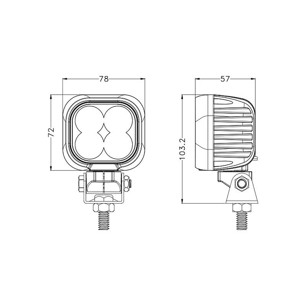3 inch 40W Swivel Mounting High Power LED Work Light EMC CISPR 25 CLASS 4