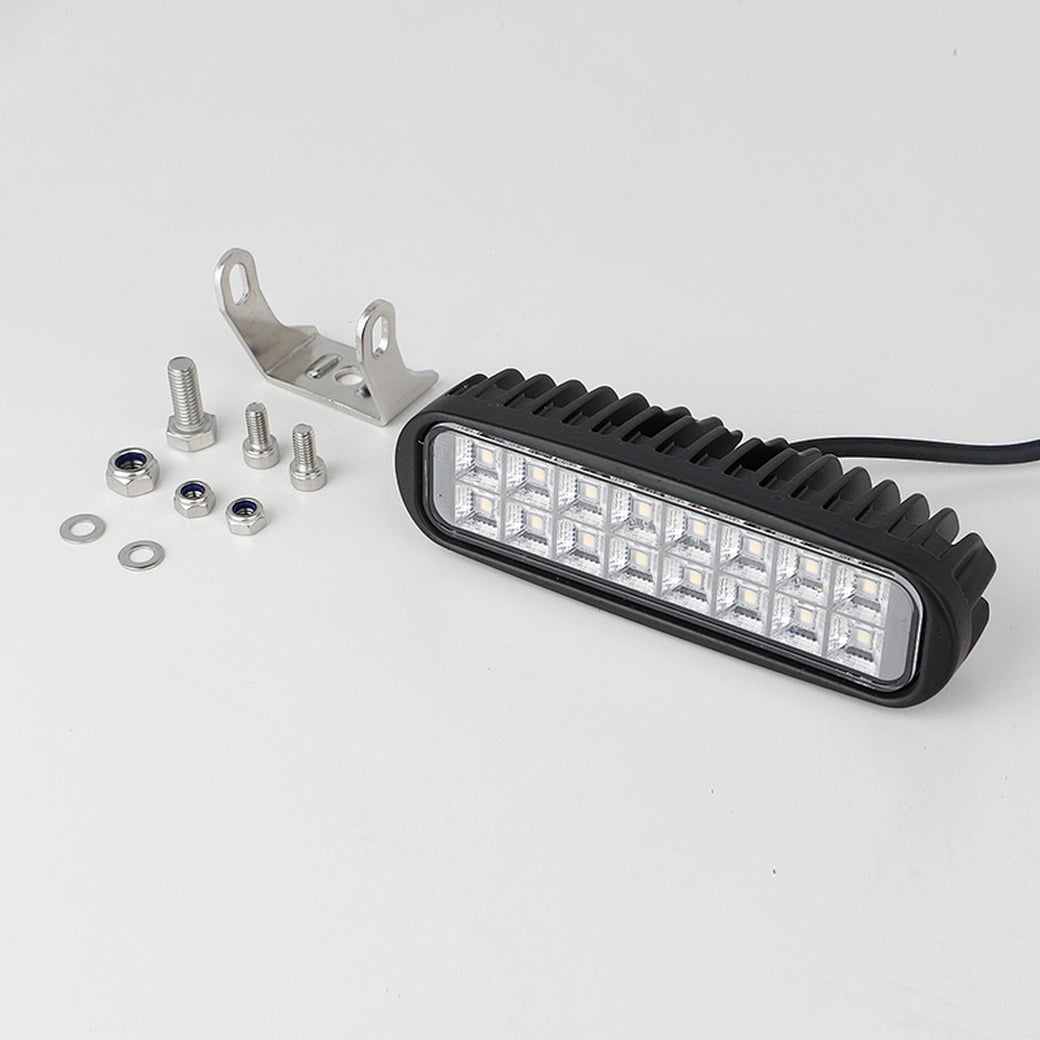 LED Machine Work Light|6''16W|PC Lens|Wide Flood|12V 24V DC