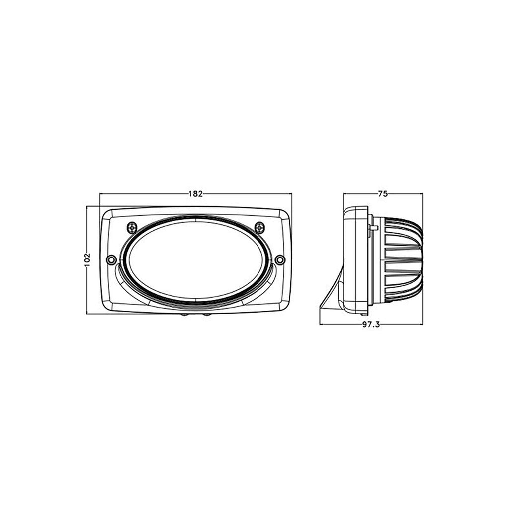 6'' 40W Agricultural Flush Mounting LED Work Light EMC CISPR 25 CLASS 4