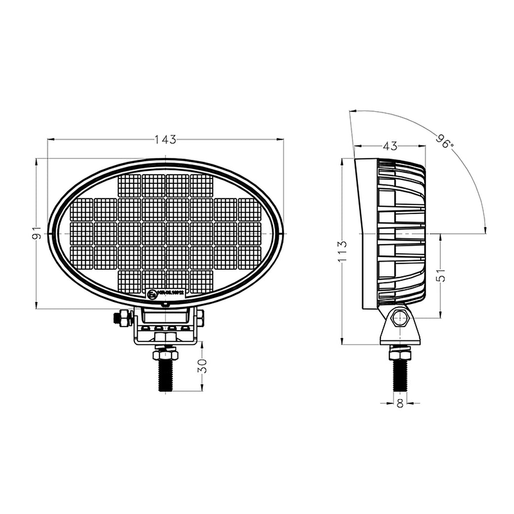 Tractor LED Lights|4''13W|PC Lens|Wide Flood|12V 24V DC
