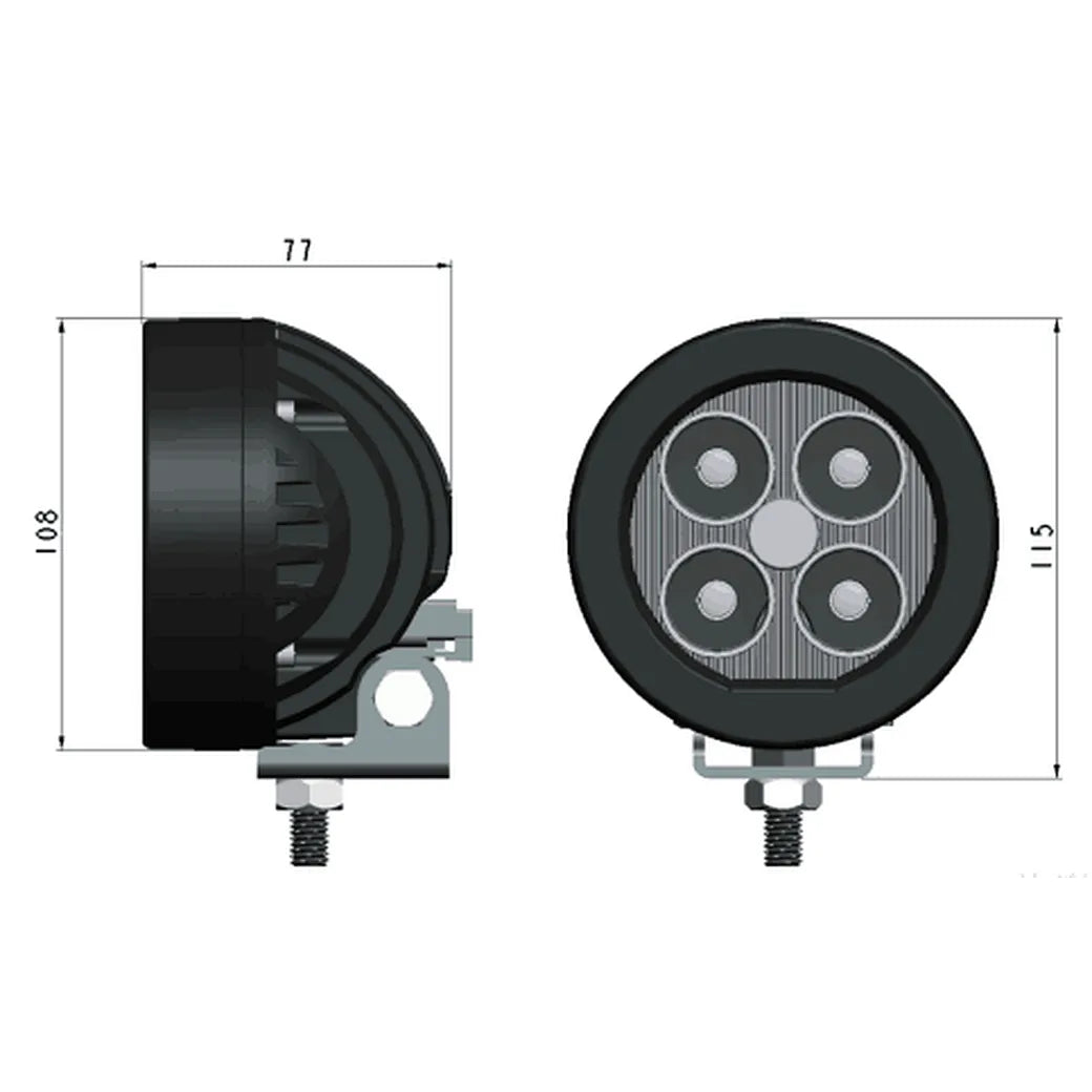 4 inch 40W Built-in deutsch LED Work Light EMC CISPR 25 CLASS 4