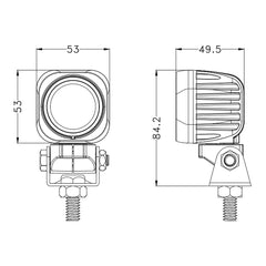 2" Off-Road LED Lights|Square Off Road Lights|Motorcycle Light